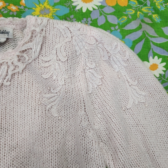 Dana Ashley Vintage 80s Light Pink Knit Sweater - Picture 3 of 7